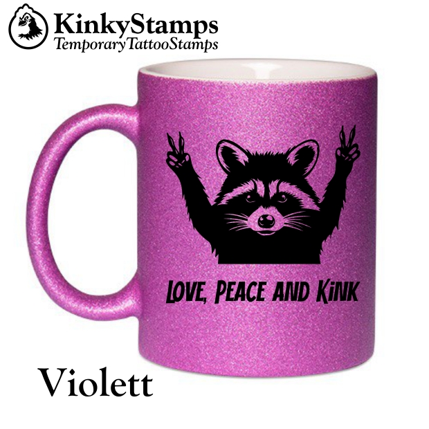 Love, Pease and Kink Glitzertasse